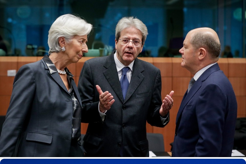 ECB-president Christine Lagarde (links) houdt vast aan het lage renteniveau. 