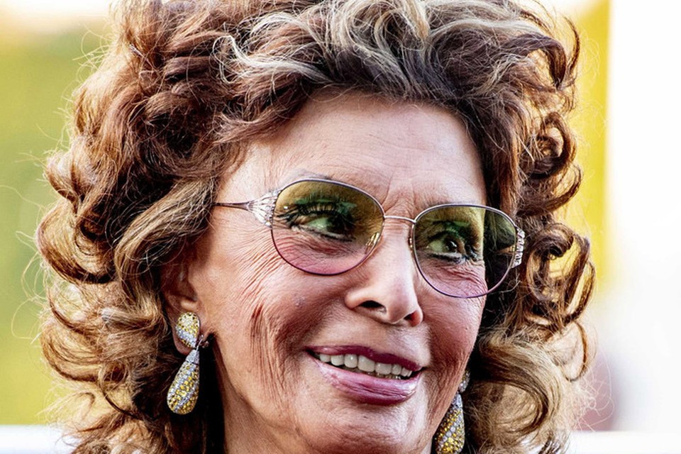 Sophia Loren bij het Film by the Sea-festival in Vlissingen. 
