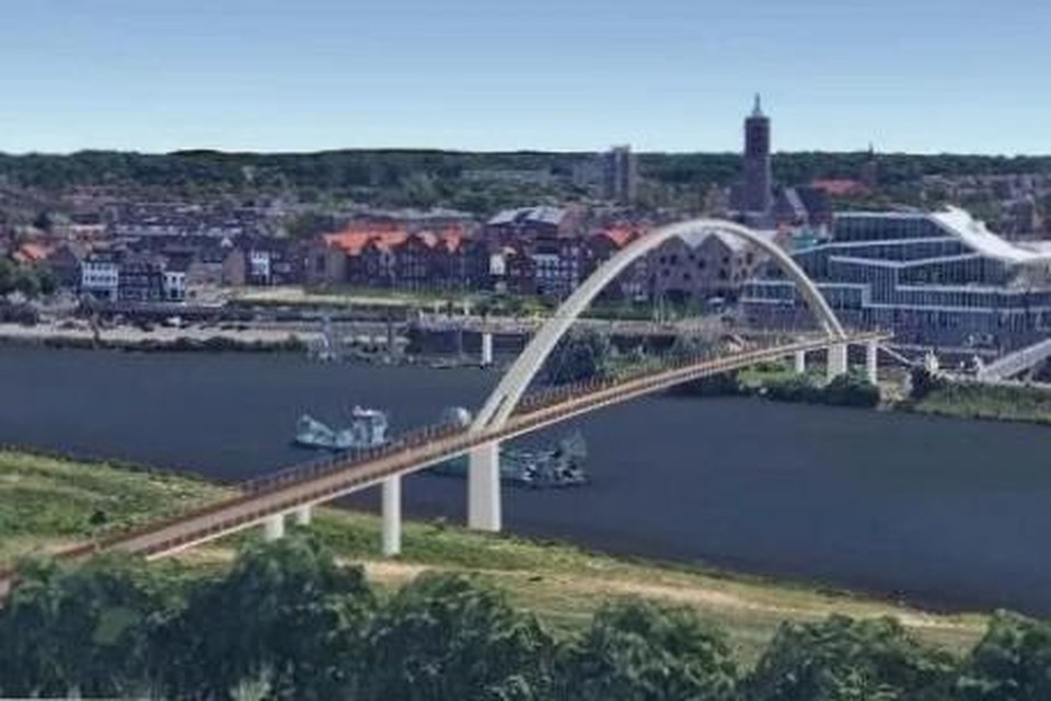 Zo zou een nieuwe brug over de Maas eruit kunnen zien.  