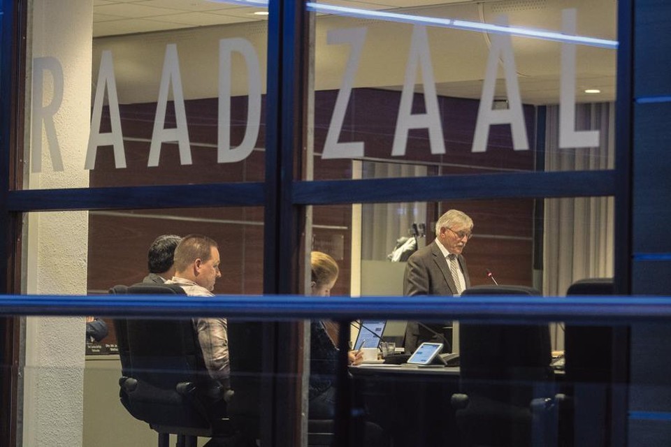 Jo Palmen tijdens het raadsdebat over zijn wethouderschap in november 2017.