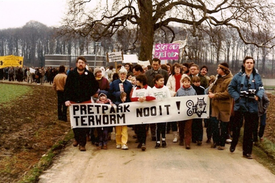 De protestmars op 22 januari 1983 was een initiatief om de natuur op landgoed Terworm te behouden.