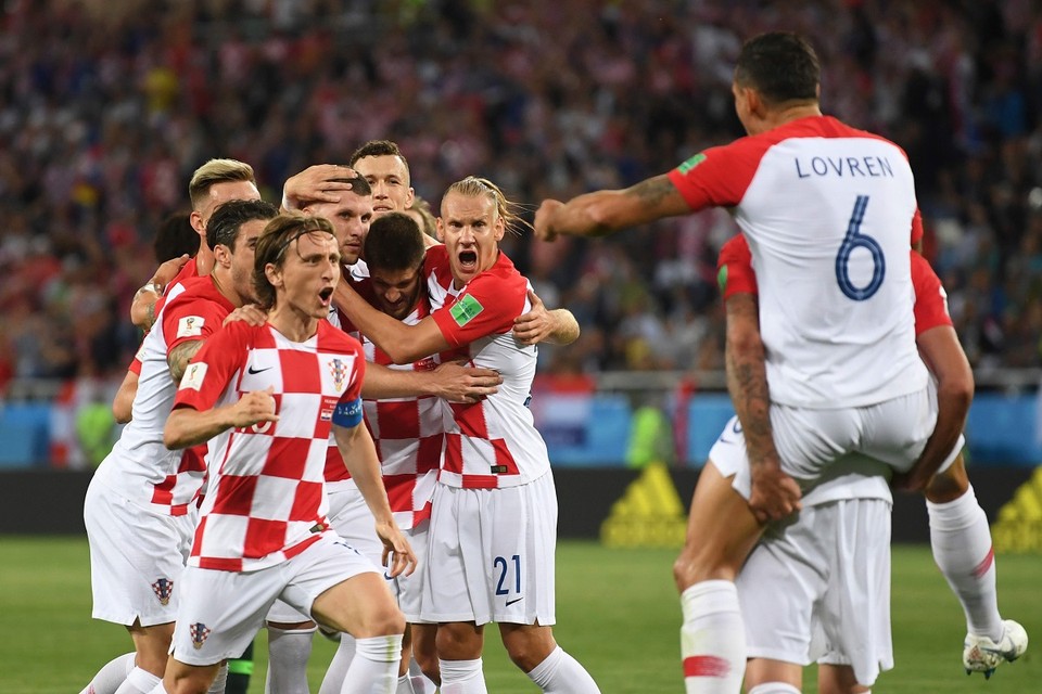 Kroatië viert de openingstreffer.