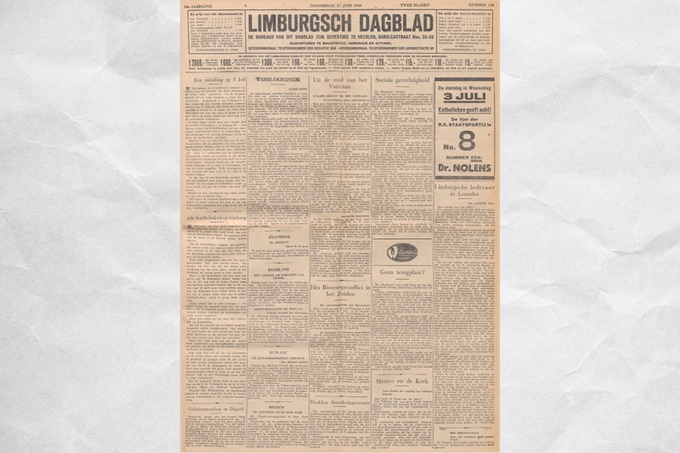 Limburgs Dagblad in 1929