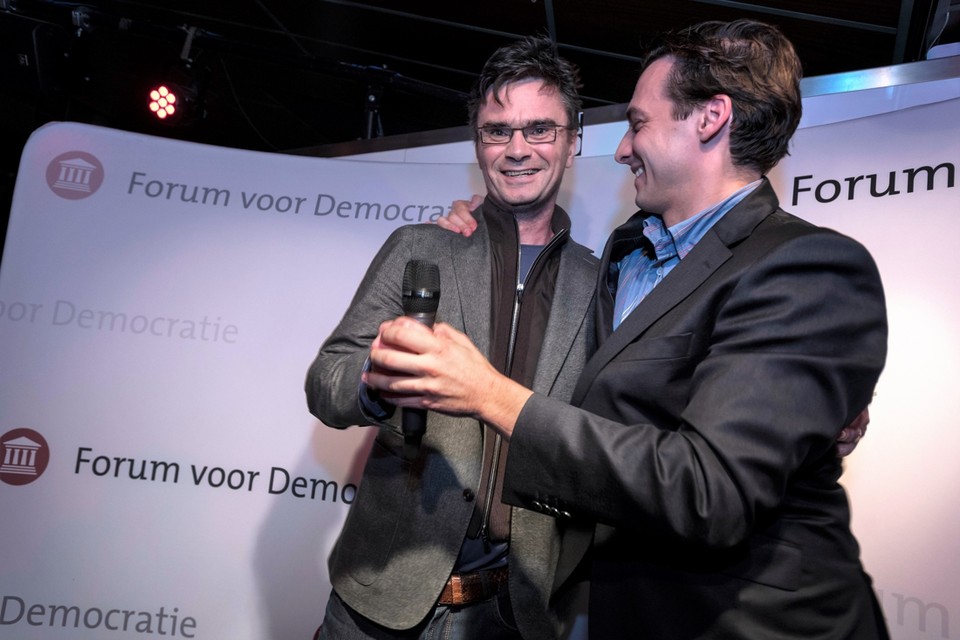Loek van Wely (links) met Thierry Baudet. 