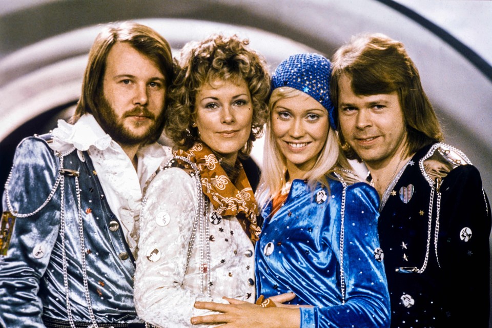 ABBA in 1974, toen de wereld de popgroep leerde kennen na het winnen van het Songfestival: Benny Andersson, Anni-Frid Lyngstad, Agnetha Fältskog en Björn Ulvaeus (v.l.n.r.). 