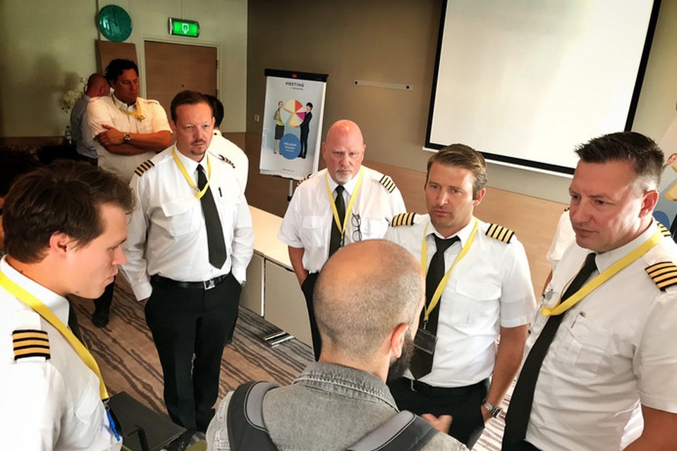 Stakende piloten van Ryanair in Eindhoven.