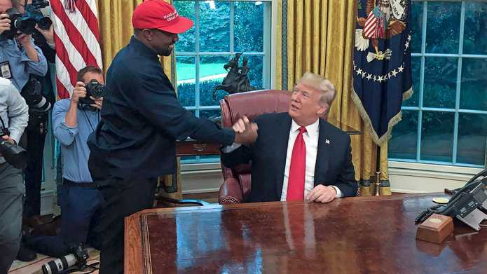 Donald Trump en Kanye West ontmoetten elkaar al eerder in 2018 in het Witte Huis. 