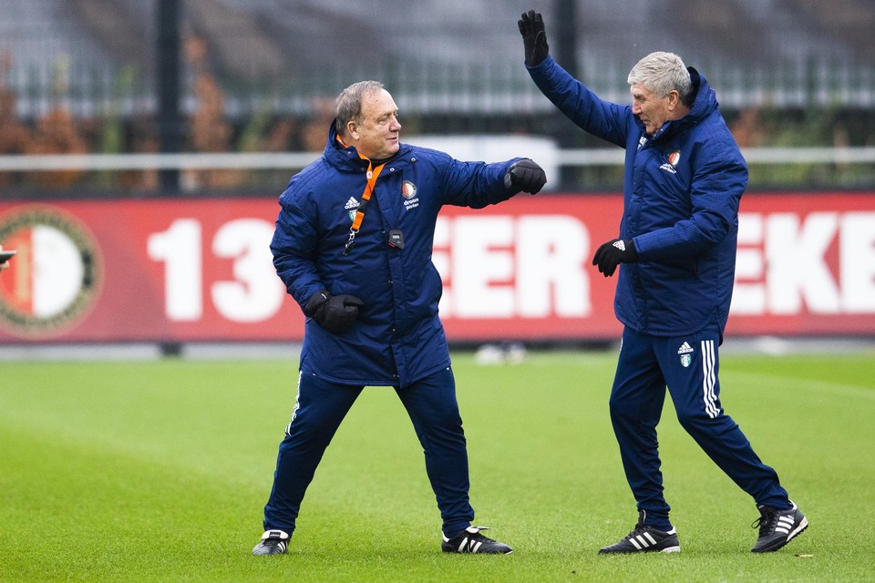 Dick Advocaat en Feyenoord assistent-trainer Cor Pot zijn onafscheidelijk en werkten bij meerdere clubs samen. 