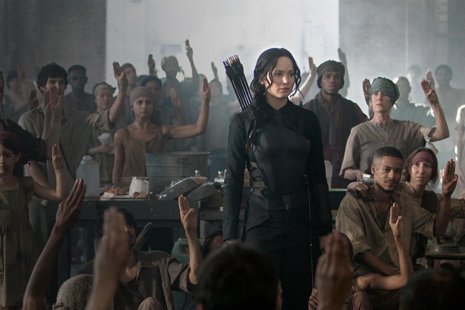 Scène uit de film The Hunger Games: Mockingjay - part 1. 