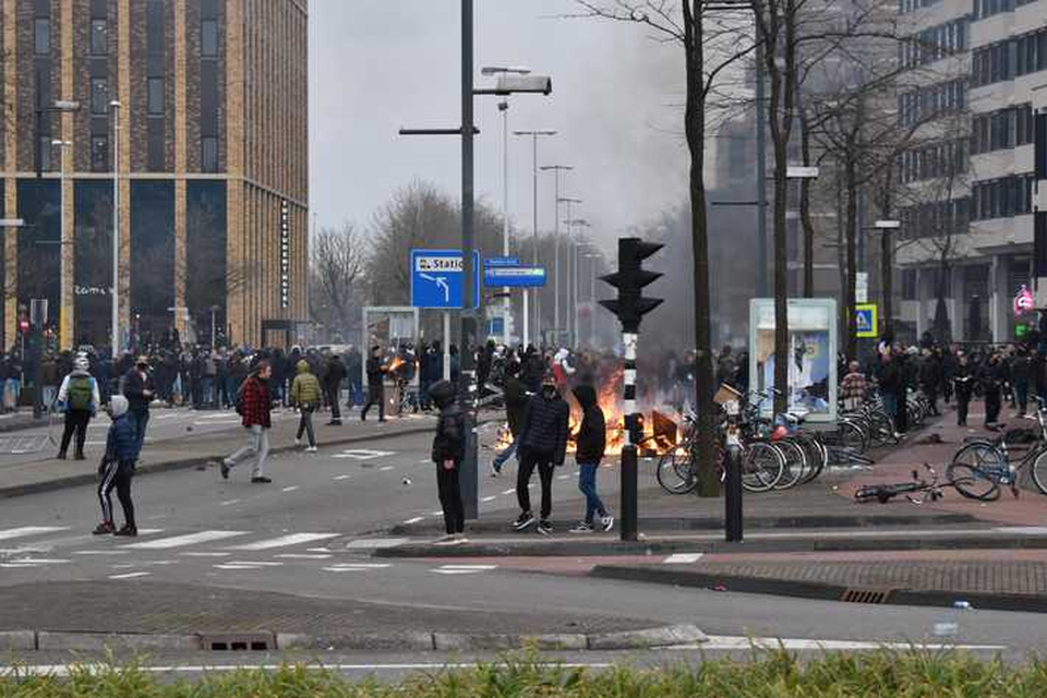Ter illustratie, de rellen in Eindhoven op 24 januari. 