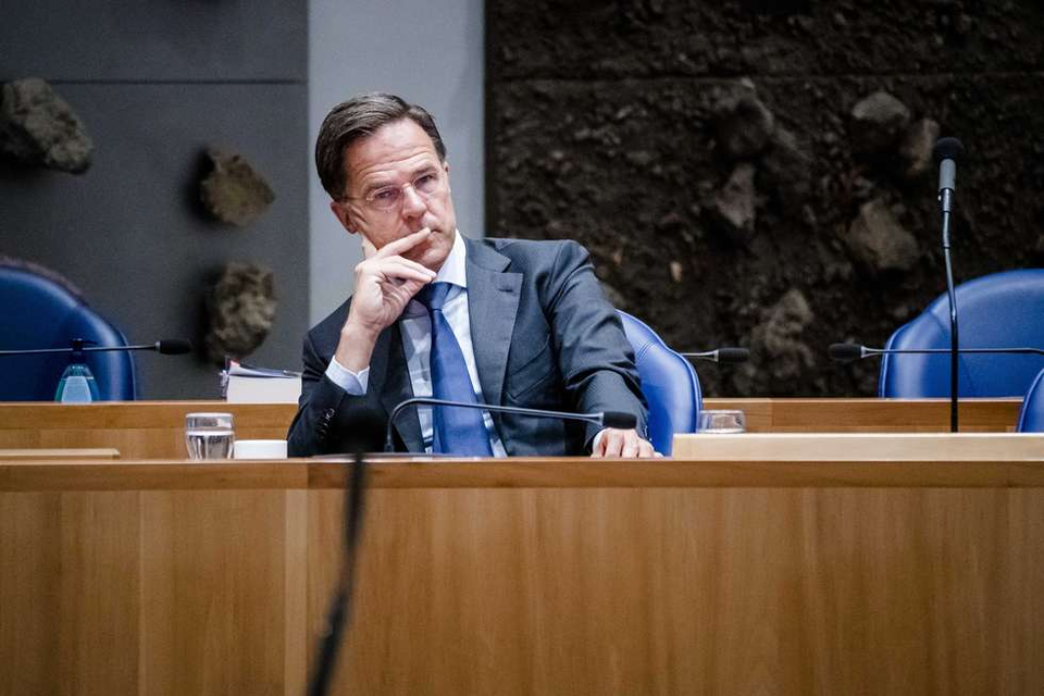 Premier Mark Rutte tijdens het debat over het stikstofbeleid. 