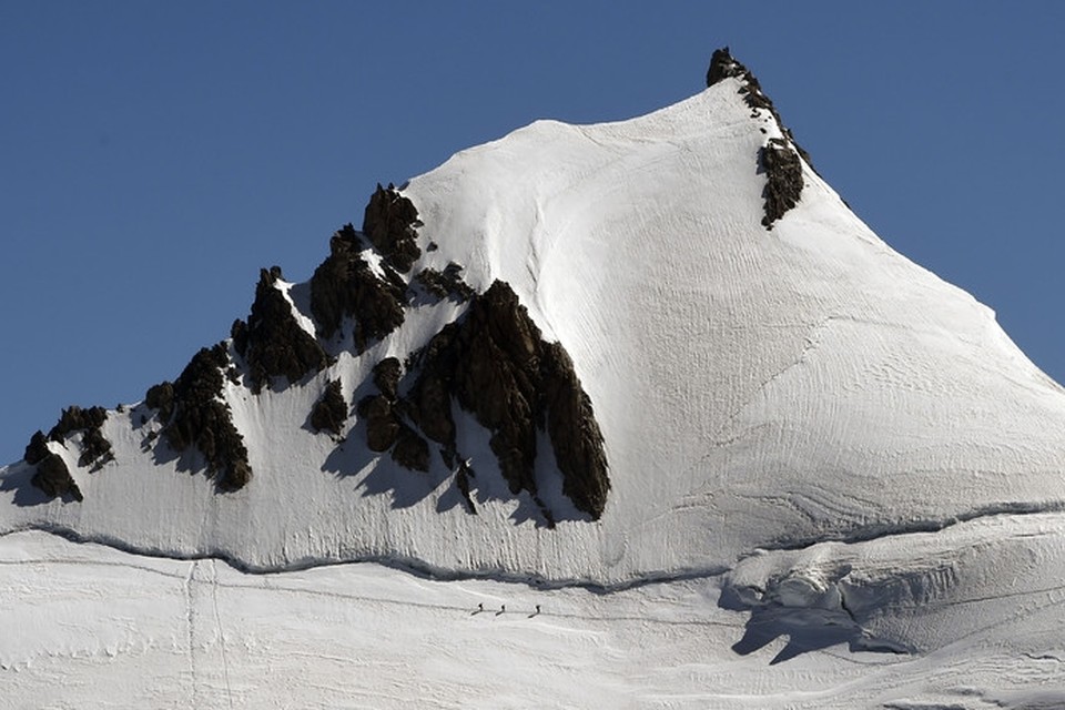 Archieffoto van de Mont-Blanc, vlakbij Chamonix. 