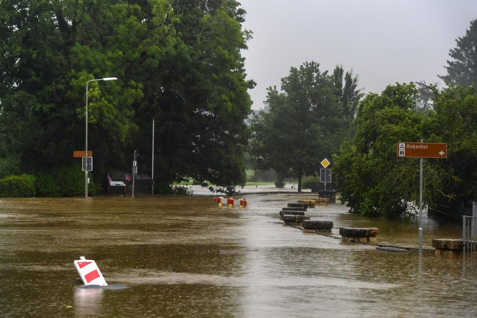 Wateroverlast in Mechelen tijdens de ramp in 2021.
