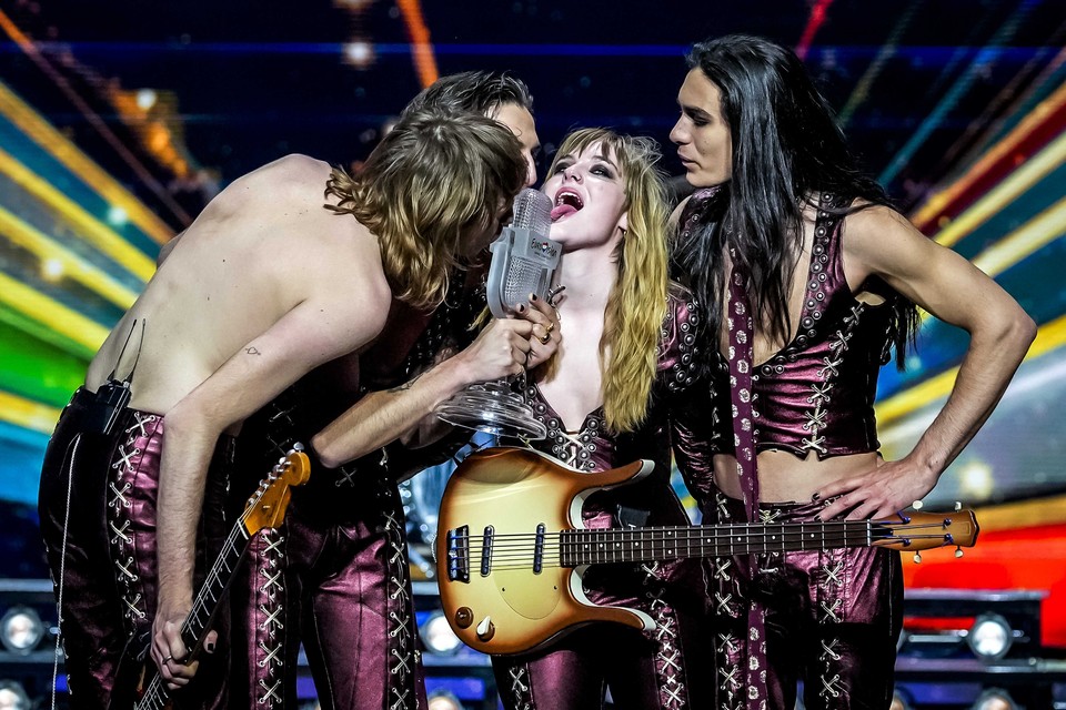 Rockband Måneskin wint het Eurovisie Songfestival in Ahoy Rotterdam.  