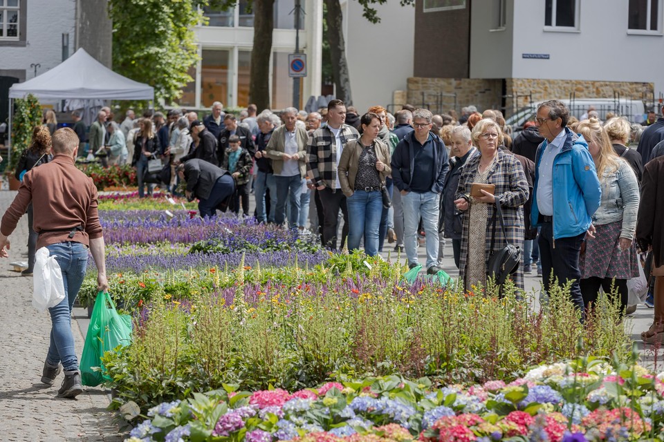Bloemen en plantenmarkt Telefleur op de Bongerd in Heerlen. 