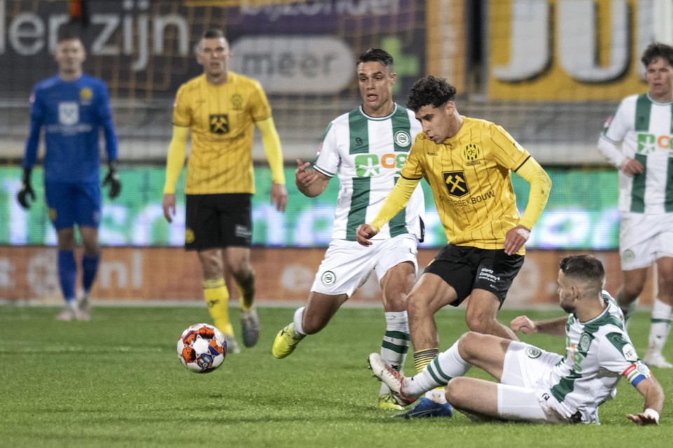 Beeld van de eerste wedstrijd tussen Roda en FC Groningen dit seizoen.