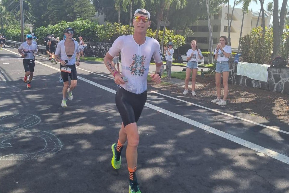 Thijs Gipmans in Kona, Hawaï tijdens het WK Ironman. 
