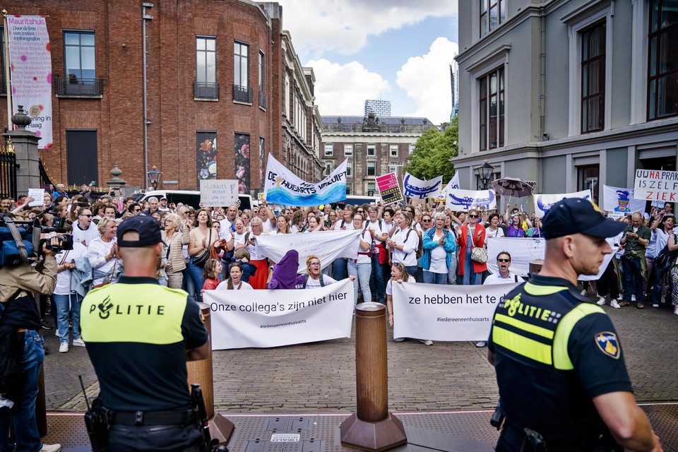 Het protest van de huisartsen in Den Haag. 