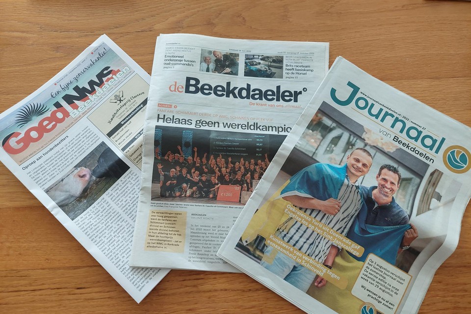 In Beekdaelen verschijnen nu nog drie weekbladen, mogelijk is dat volgend jaar anders. 