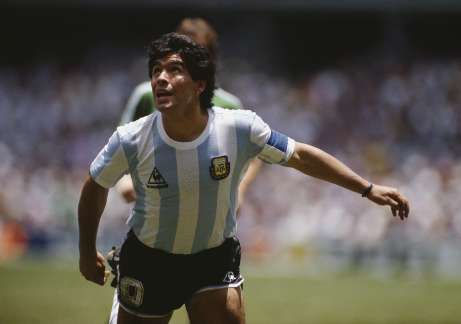 Diego Maradona op zijn hoogtepunt tijdens het WK in 1986. 