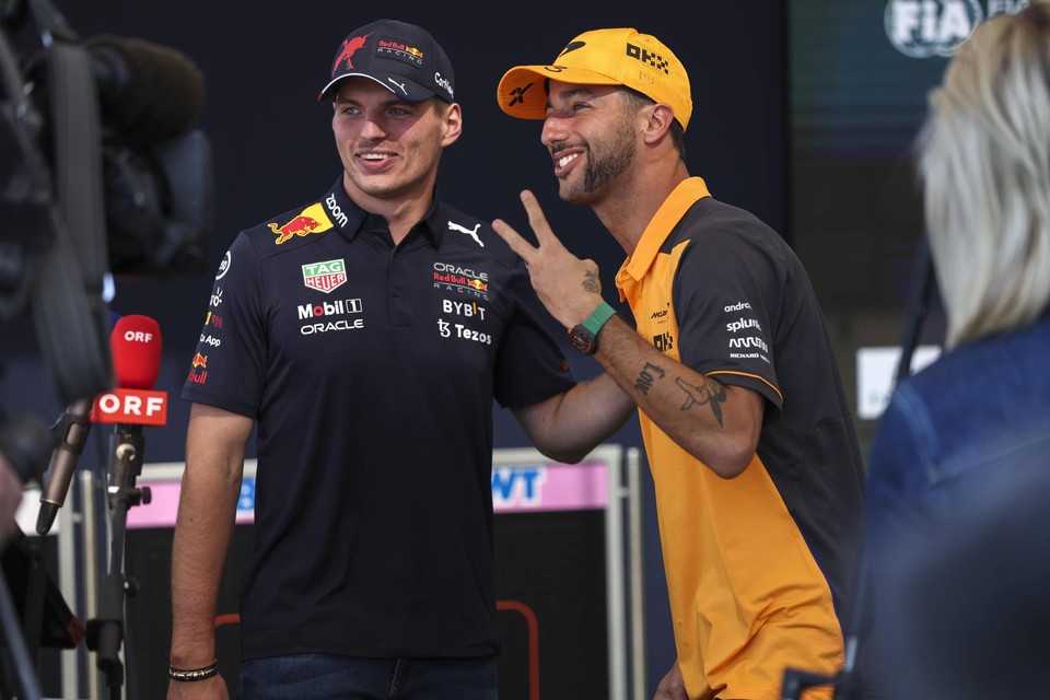 Daniel Ricciardo en Max Verstappen. 
