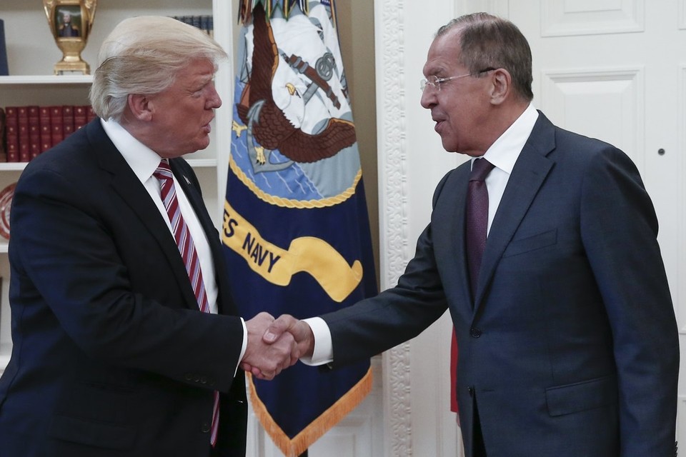Trump en Lavrov in het Witte Huis.