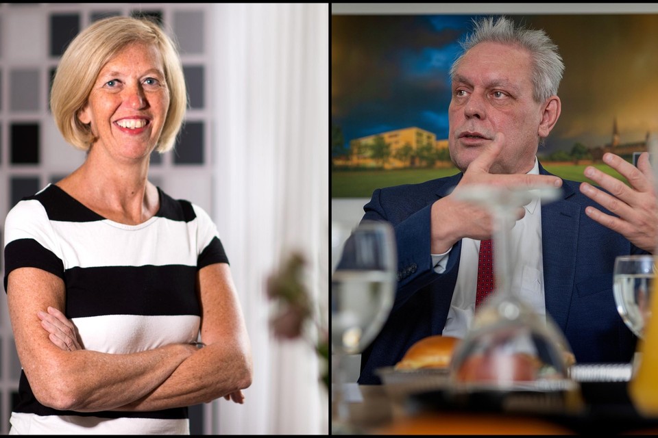 De twee boegbeelden van de Stadspartij in Sittard-Geleen:  aanvoerster Nancy Kaufmann en senator Ton Raven.   