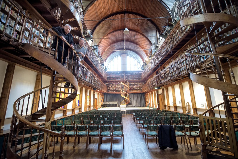 De ‘uitgeklede’ kloosterbibliotheek van het Redemptoristenklooster in Wittem.  
