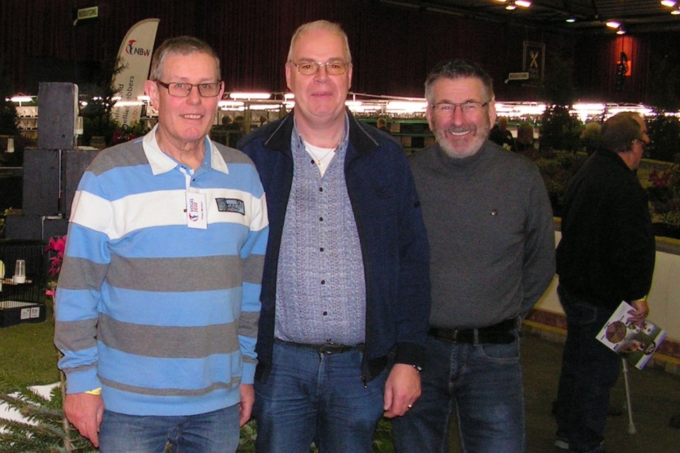 V.l.n.r. Theo Minten, Coen Steegs en Anton van Spronsen, samen goed voor 33 medailles. 