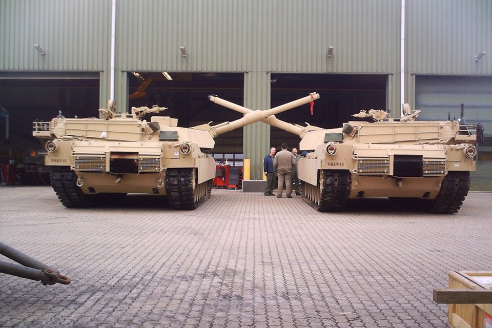 Amerikaanse tanks op de POMS-site. 