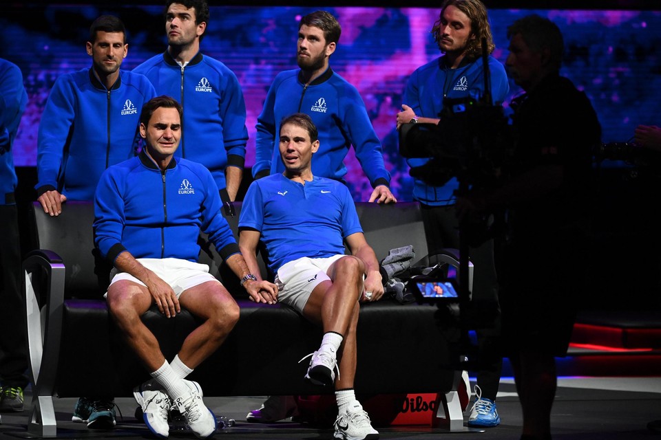 Tranen vloeiden tijdens het afscheid van Roger Federer in Londen.