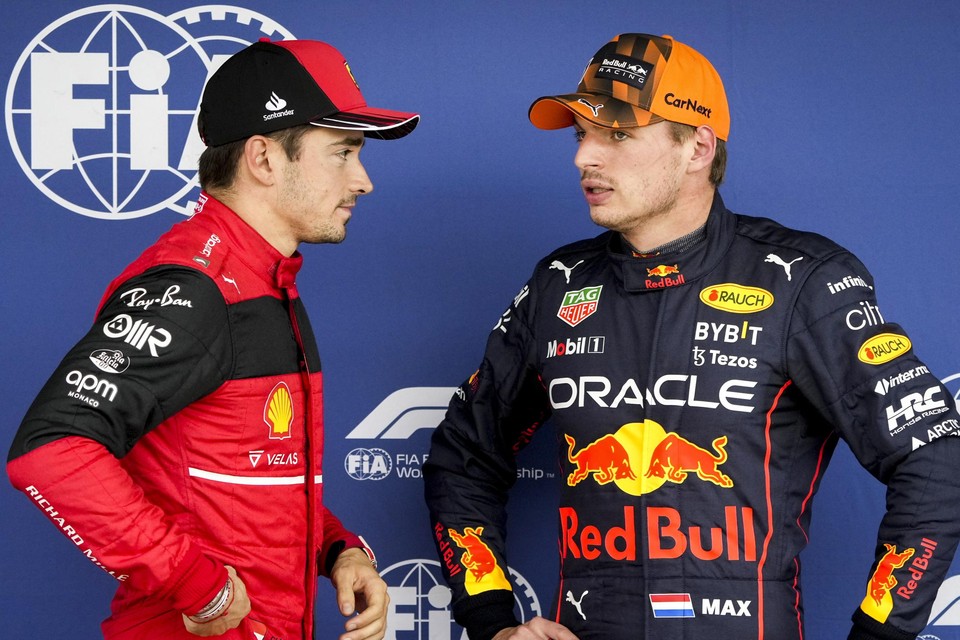 Charles Leclerc en Max Verstappen. 