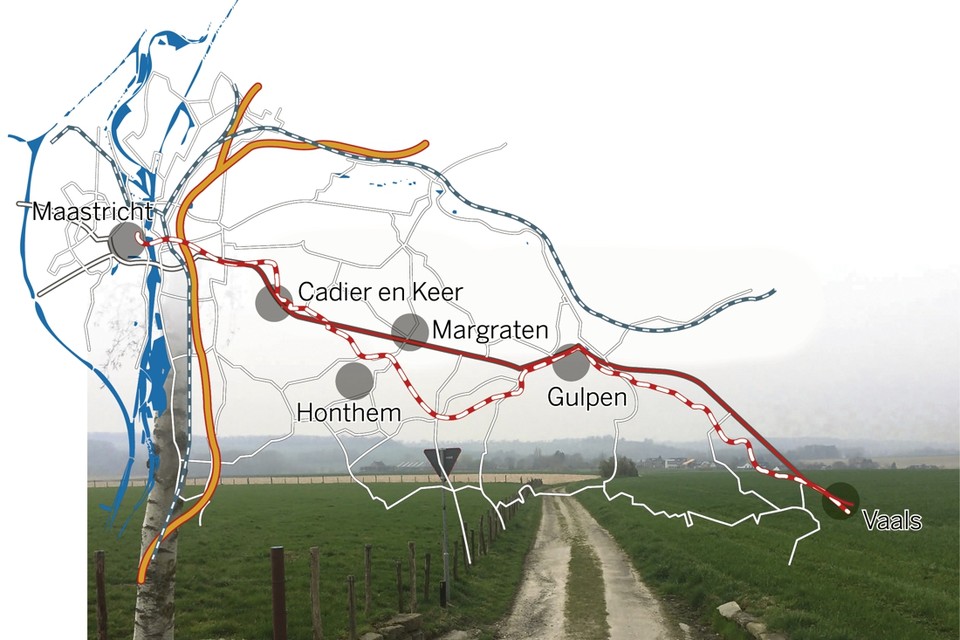 De grote lijnen van het definitieve tracé van de Trambaanfietsroute. 