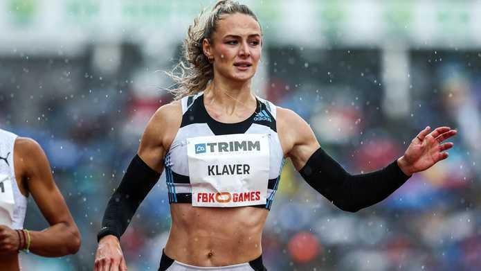 Lieke Klaver werd tweede op de 400 meter. 