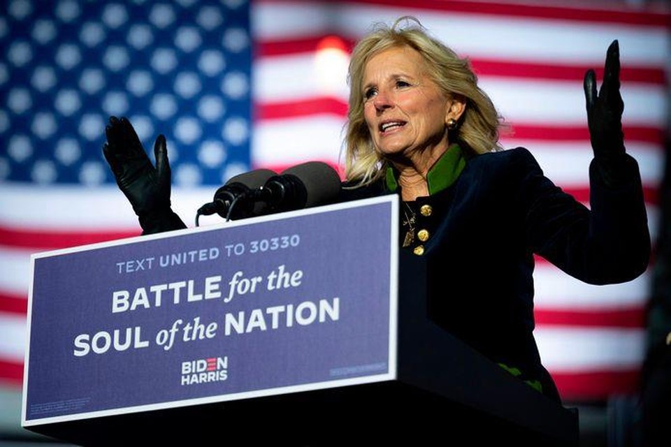 Jill Biden stond haar man Joe regelmatig bij tijdens de verkiezingscampagne. 