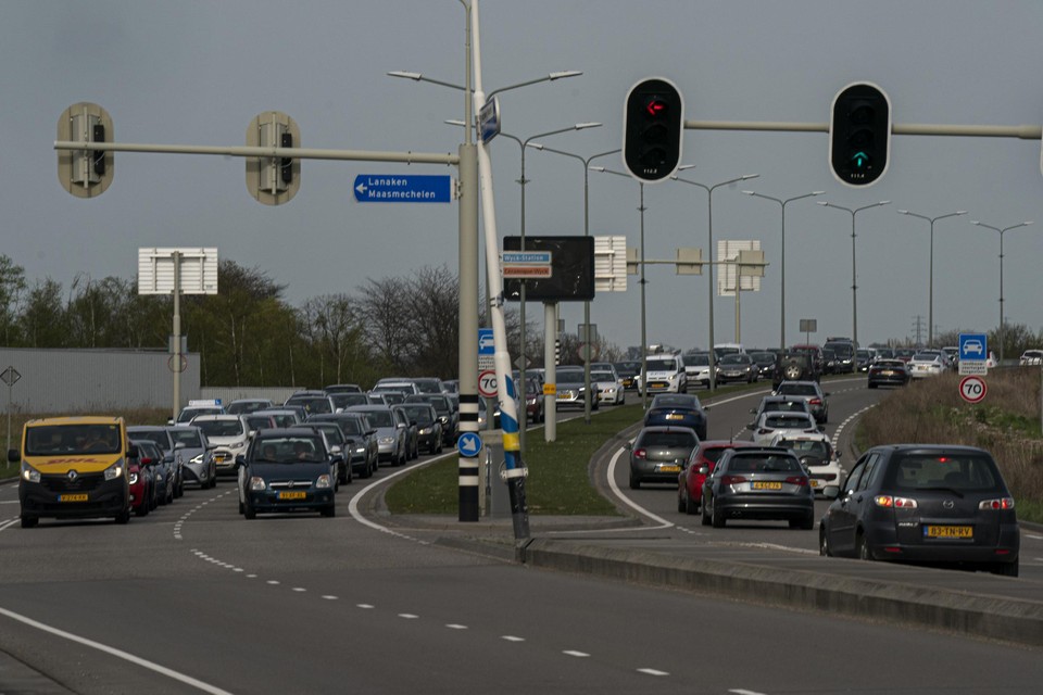 Verkeersdrukte op de Noorderbrug.