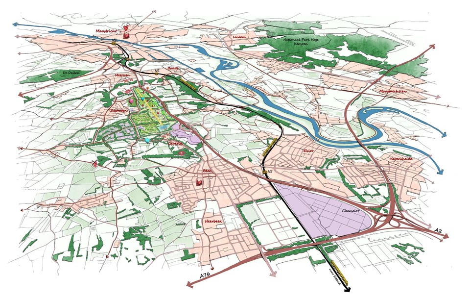 Het Airpark tussen Meerssen, Ulestraten en Beek. 