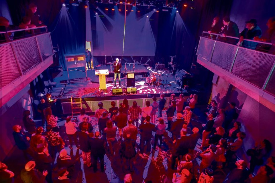 Foto ter illustratie, van het Sittardse poppodium Volt.  