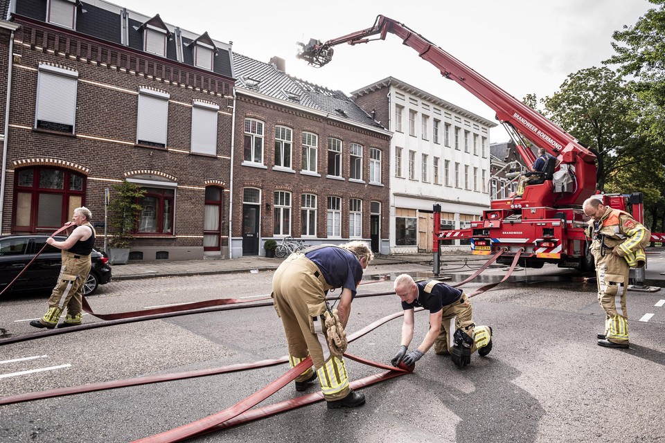 Brandweer Roermond in actie.  