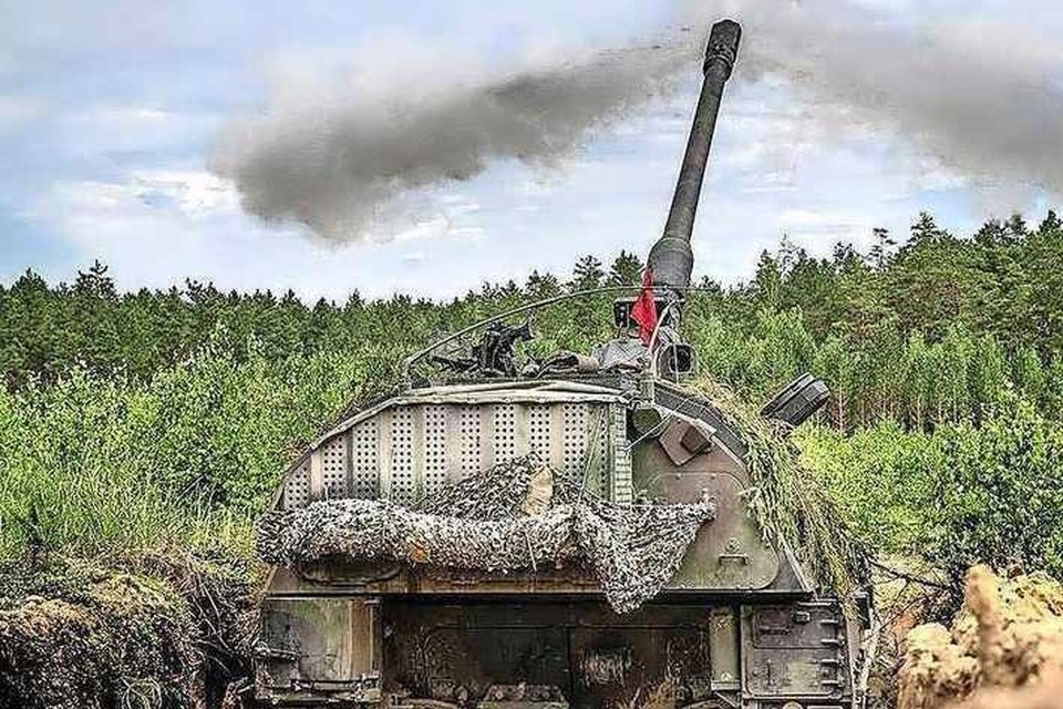 Een eerdere oefening met Nederlandse pantserhouwitsers in Litouwen. 
