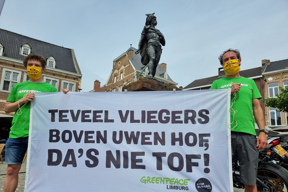Protest in Tongeren tegen de komst van Alibaba naar Luik. 