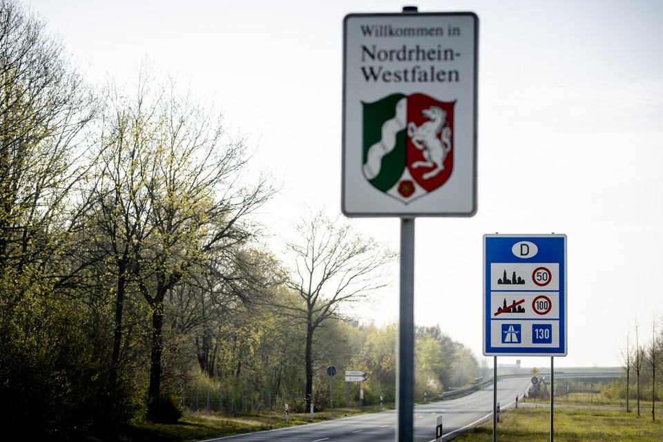De grensovergang tussen Nederland en Duitsland bij Venlo 