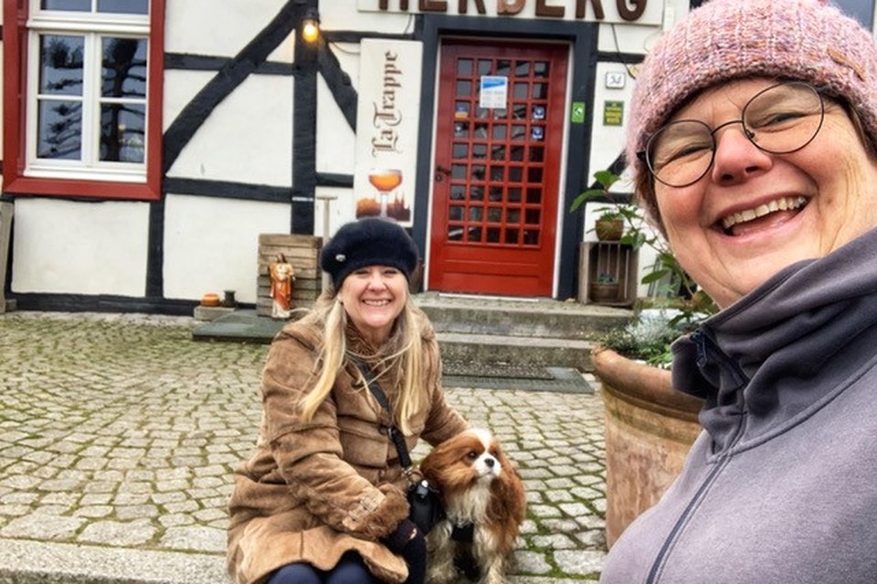 Selfie met Isabel Landsheer en haar hond Prins. 