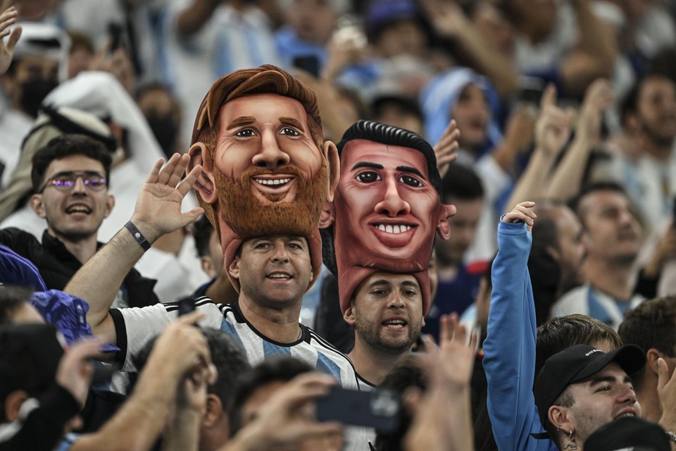 Argentijnse fans tijdens de wedstrijd tegen Kroatië. 