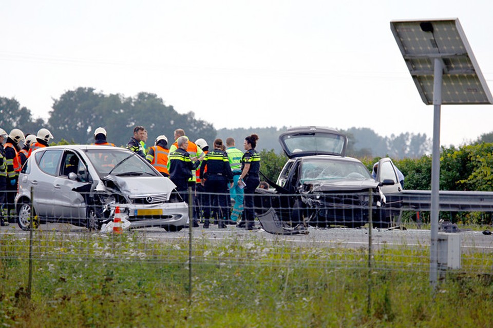 Ravage op de A73 bij Boxmeer na een ongeluk met een spookrijder, september vorig jaar.