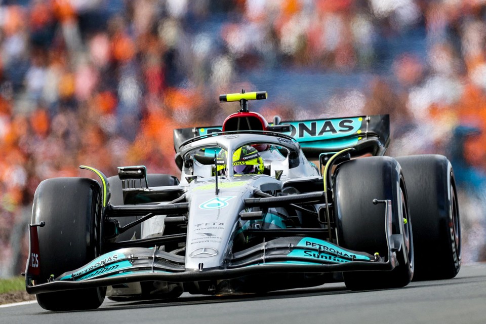 Lewis Hamilton tijdens GP Zandvoort 2022. 