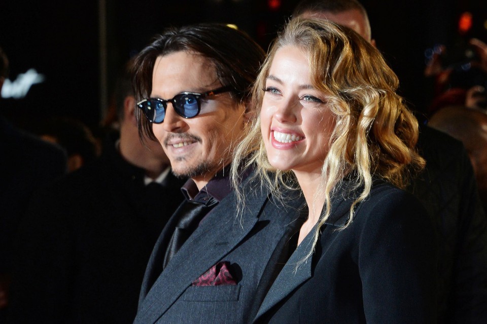 Johnny Depp en Amber Heard bij een première in Londen, in januari 2015. 