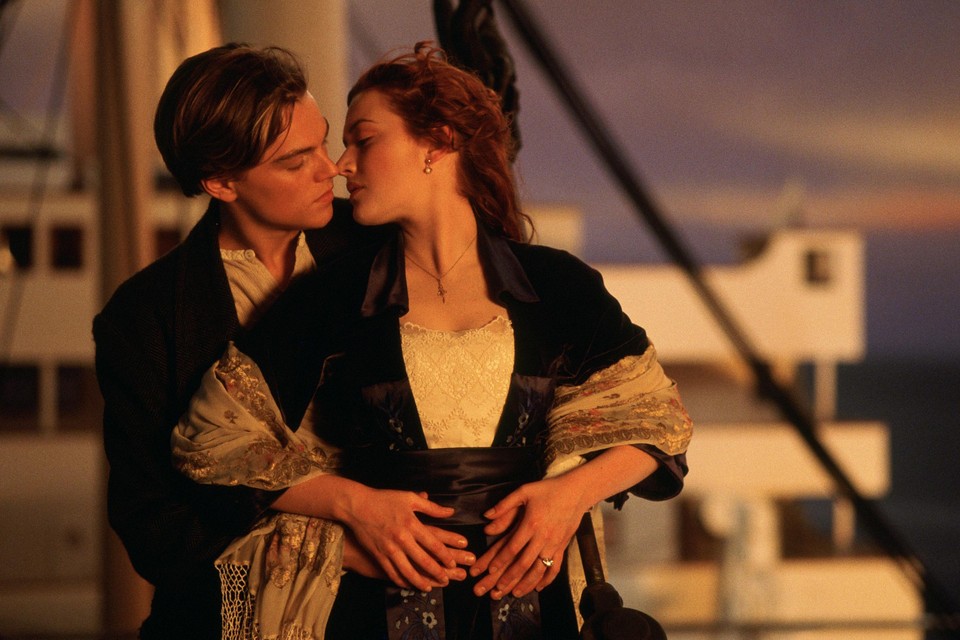Romantiek tussen acteurs Leonardo DiCaprio en Kate Winslet in ‘Titanic’.