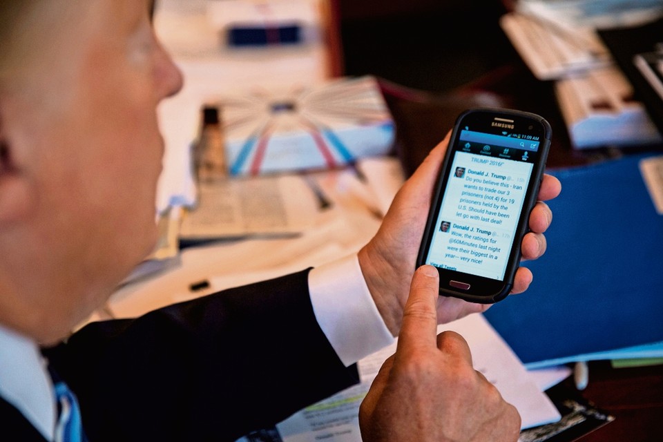 Donald Trump stuurt soms tientallen tweets per dag. 