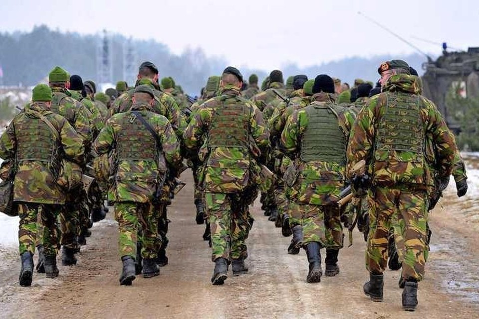 Nederlandse soldaten tijdens een grote NAVO-oefening in Polen, in januari 2017. 